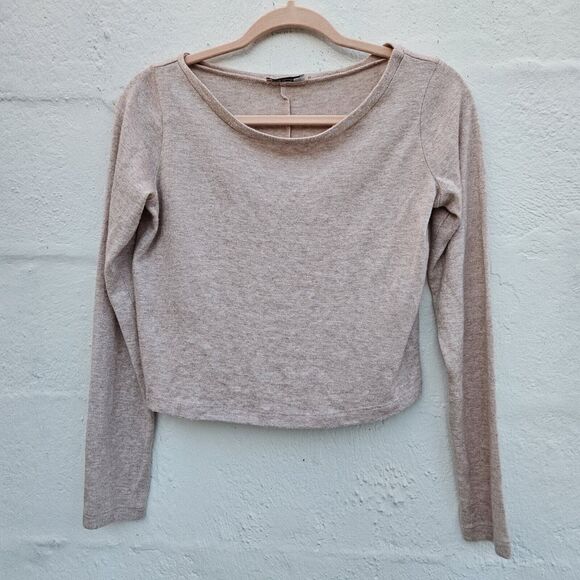Suite Benedict Womens Sweater Small Pink Long Sleeve Cropped Pullover Soft Bow - Picture 1 of 10